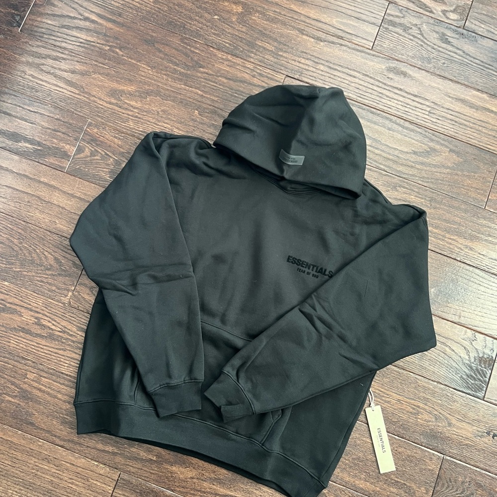 Essentials Men's Black Pullover Hoodie